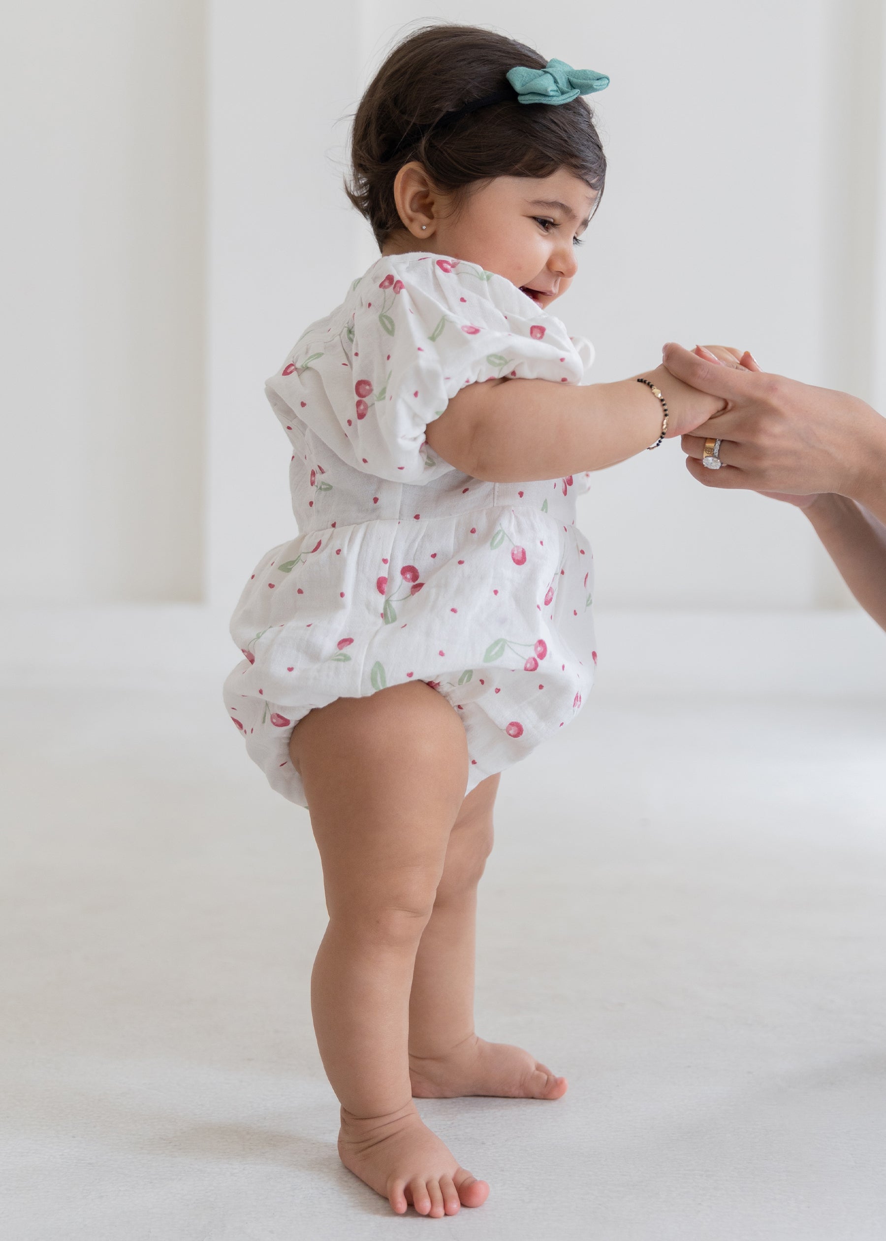 Love You Cherry Much Puff Sleeve Romper