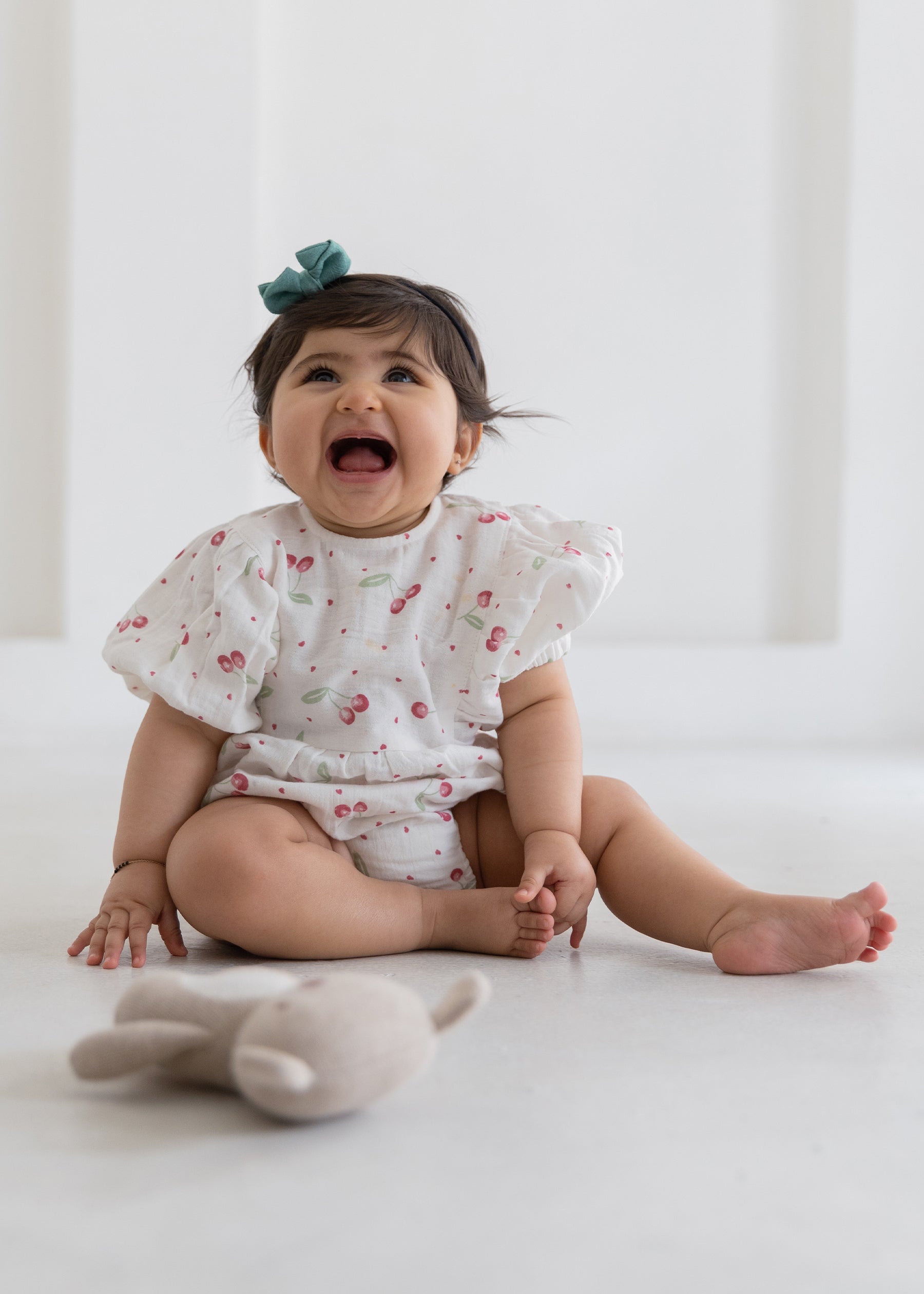 Love You Cherry Much Puff Sleeve Romper
