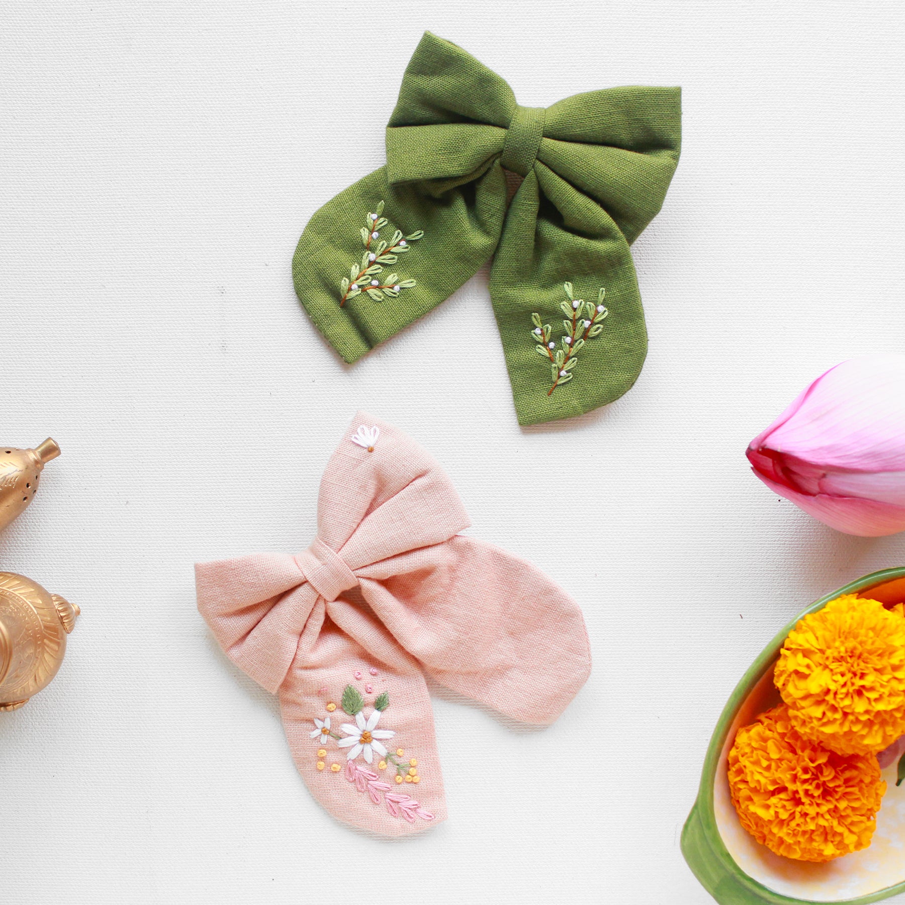 For The Dreamer - Set Of 2 Embroidered Bows