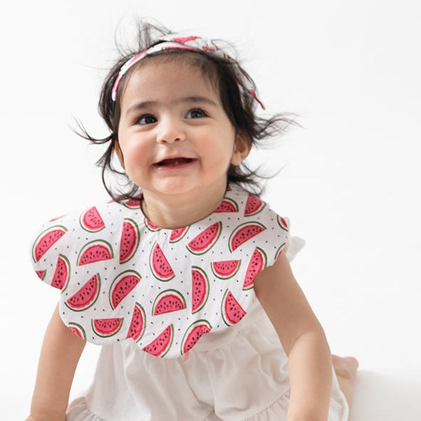Watermelon Whirl 2 Bibs + Bow Set