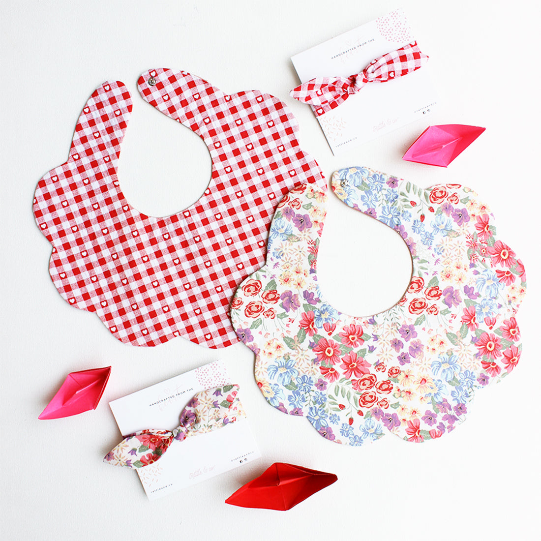 Happy Hopscotch 2 Bibs + Bow Set