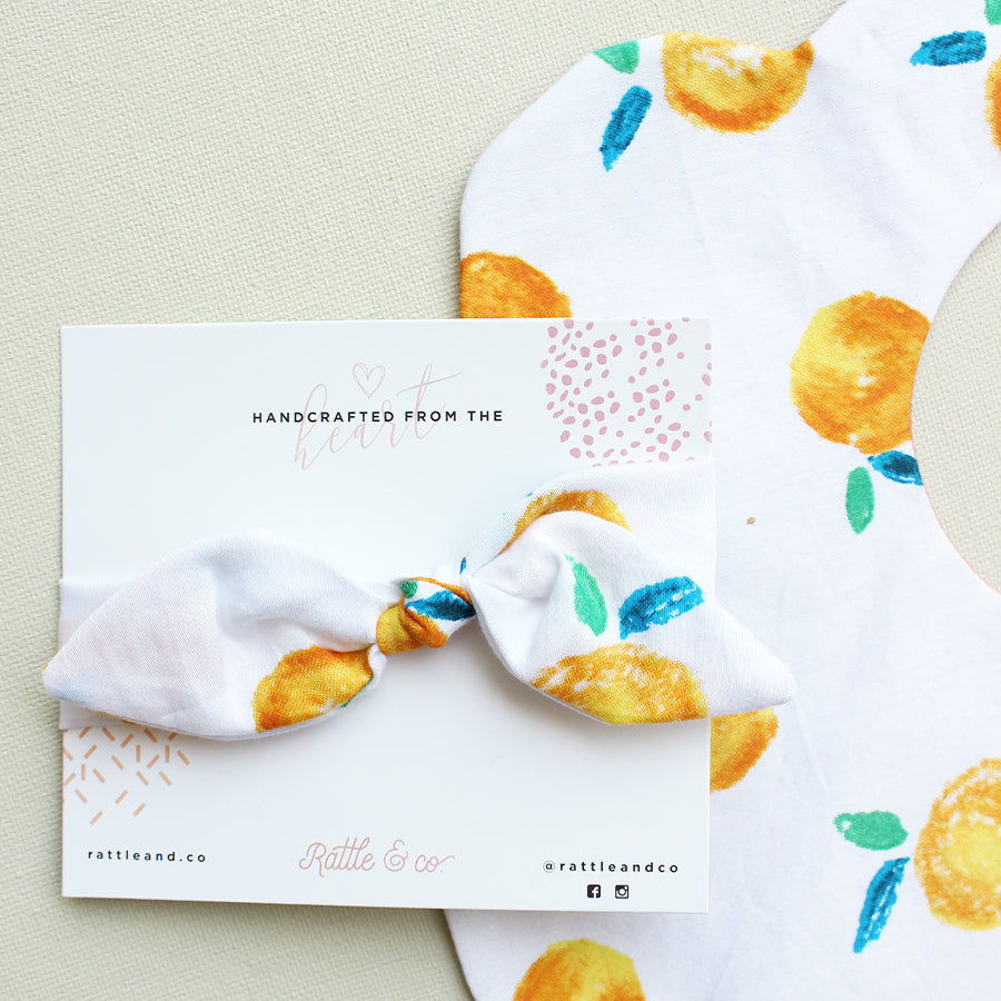 Orange You Sweet Bib + Bow Set