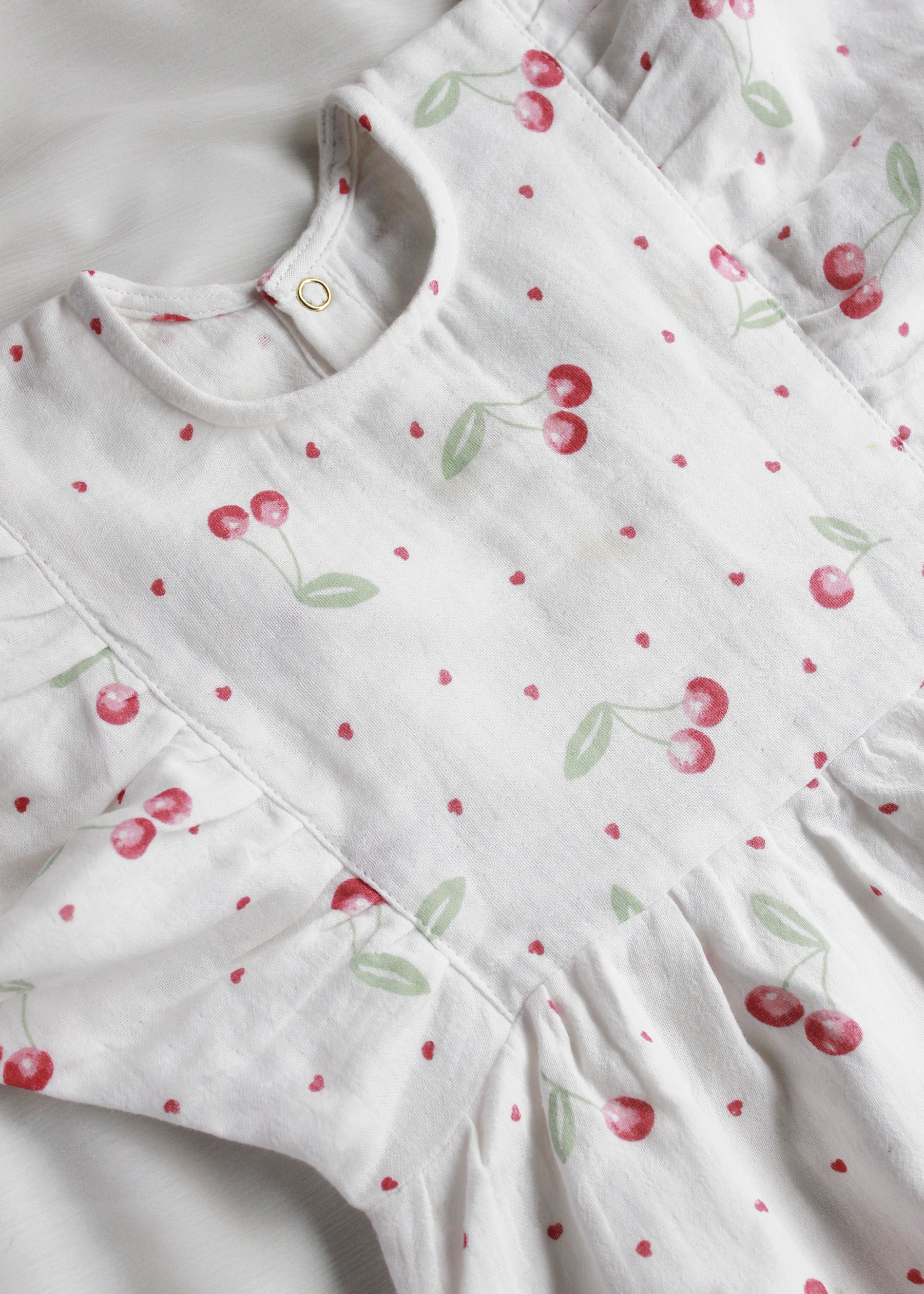 Love You Cherry Much Puff Sleeve Romper