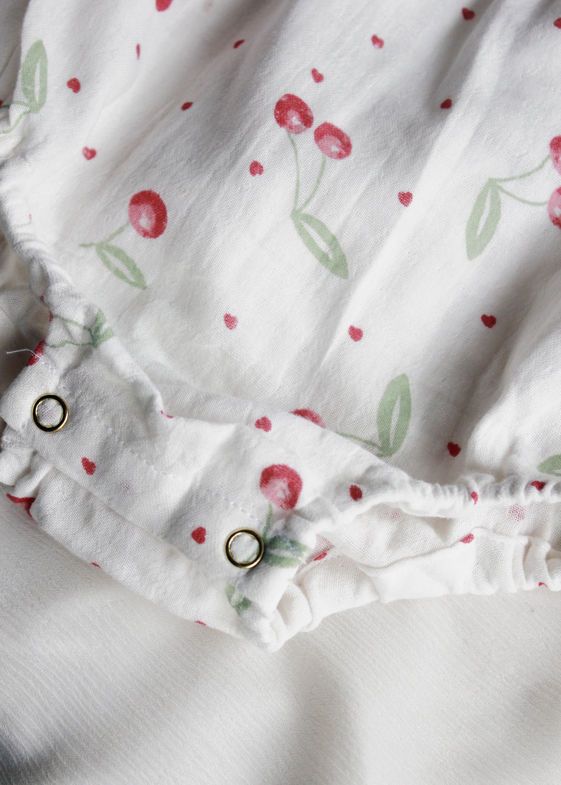 Love You Cherry Much Puff Sleeve Romper