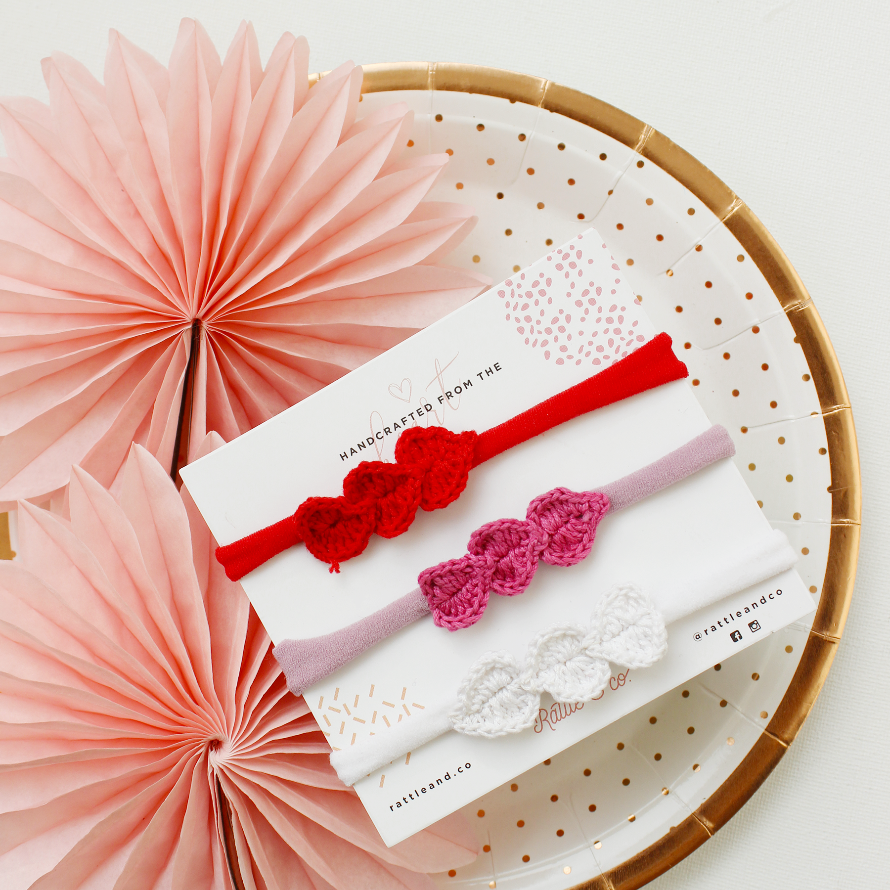 My Sweet Hearts - Set of 3 Headbands