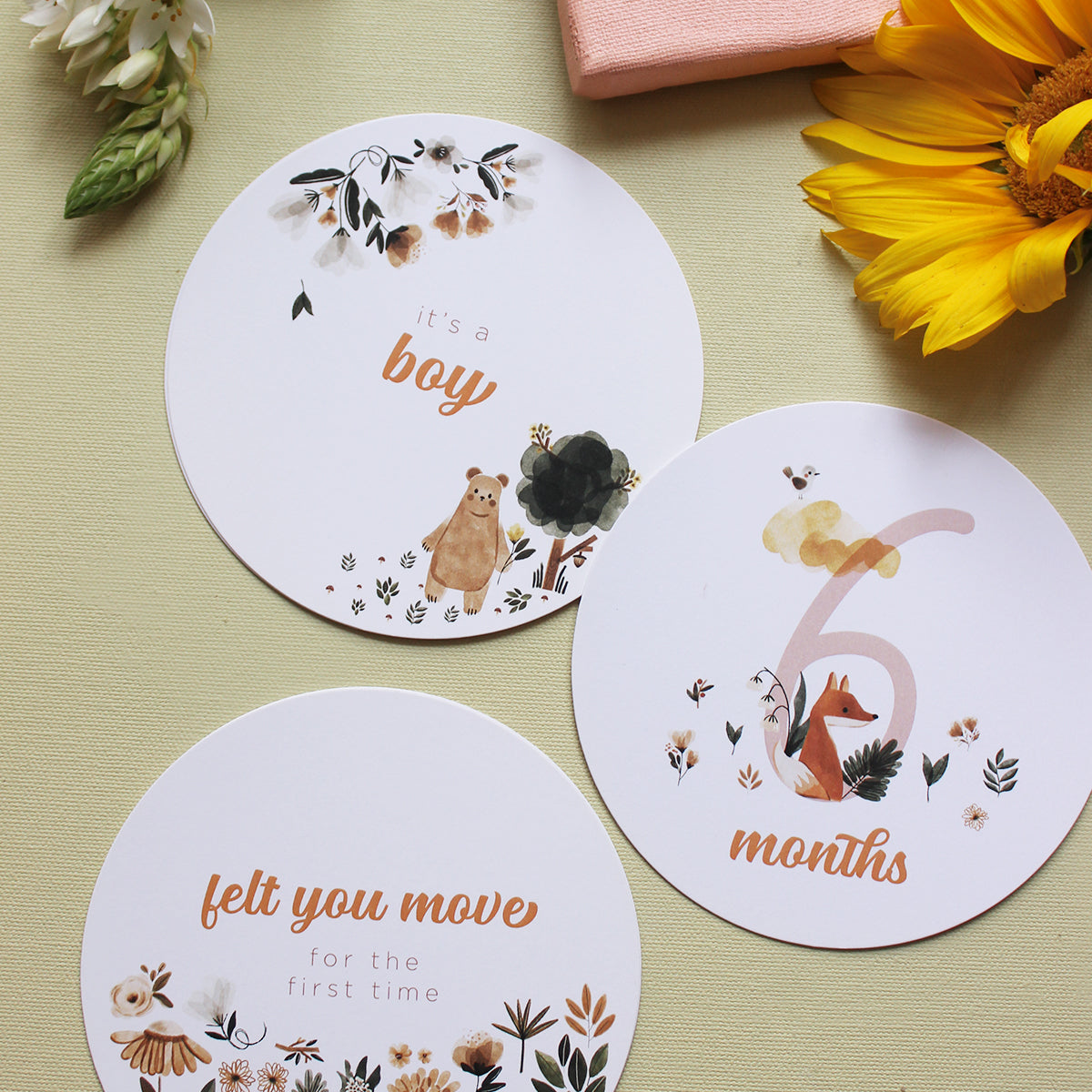 Mama Bear Pregnancy Milestone Cards