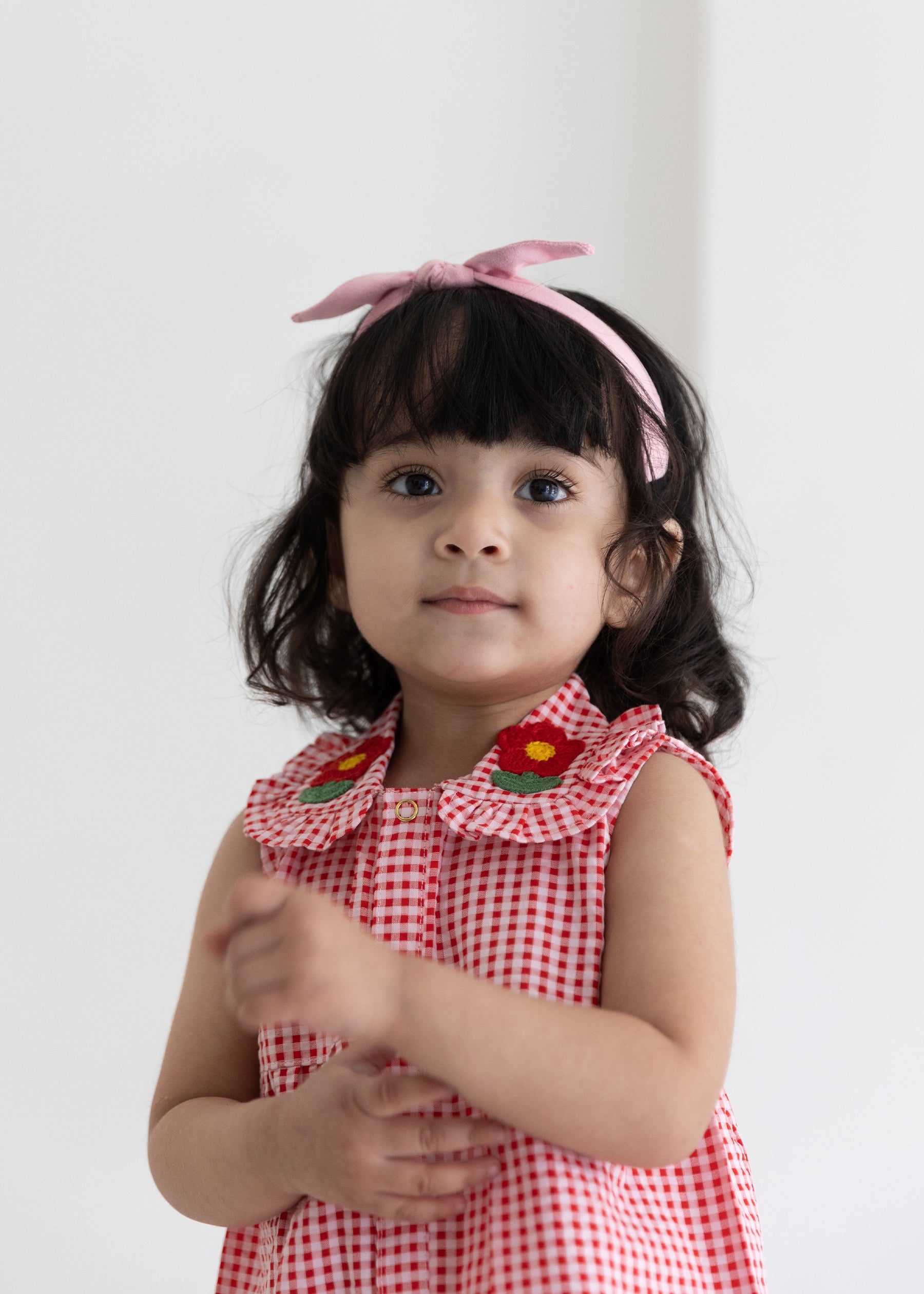 Garden Girls Red Check Dress