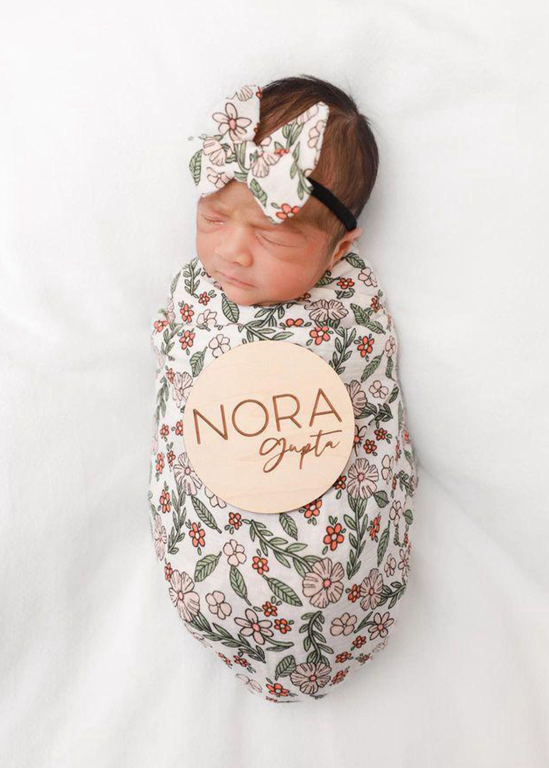 Leafy Lazy Swaddle + Bow