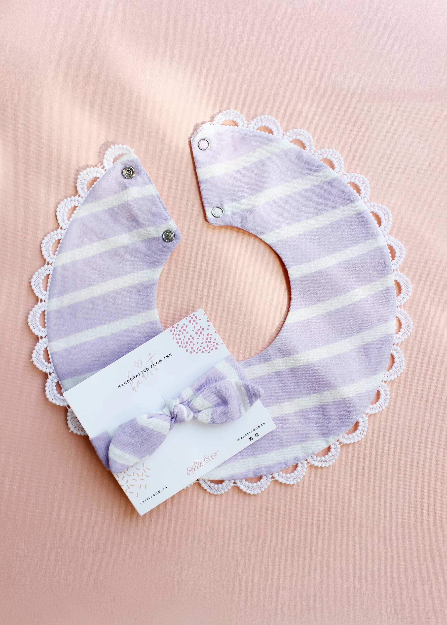 Lilac Lullaby Bib + Bow Set