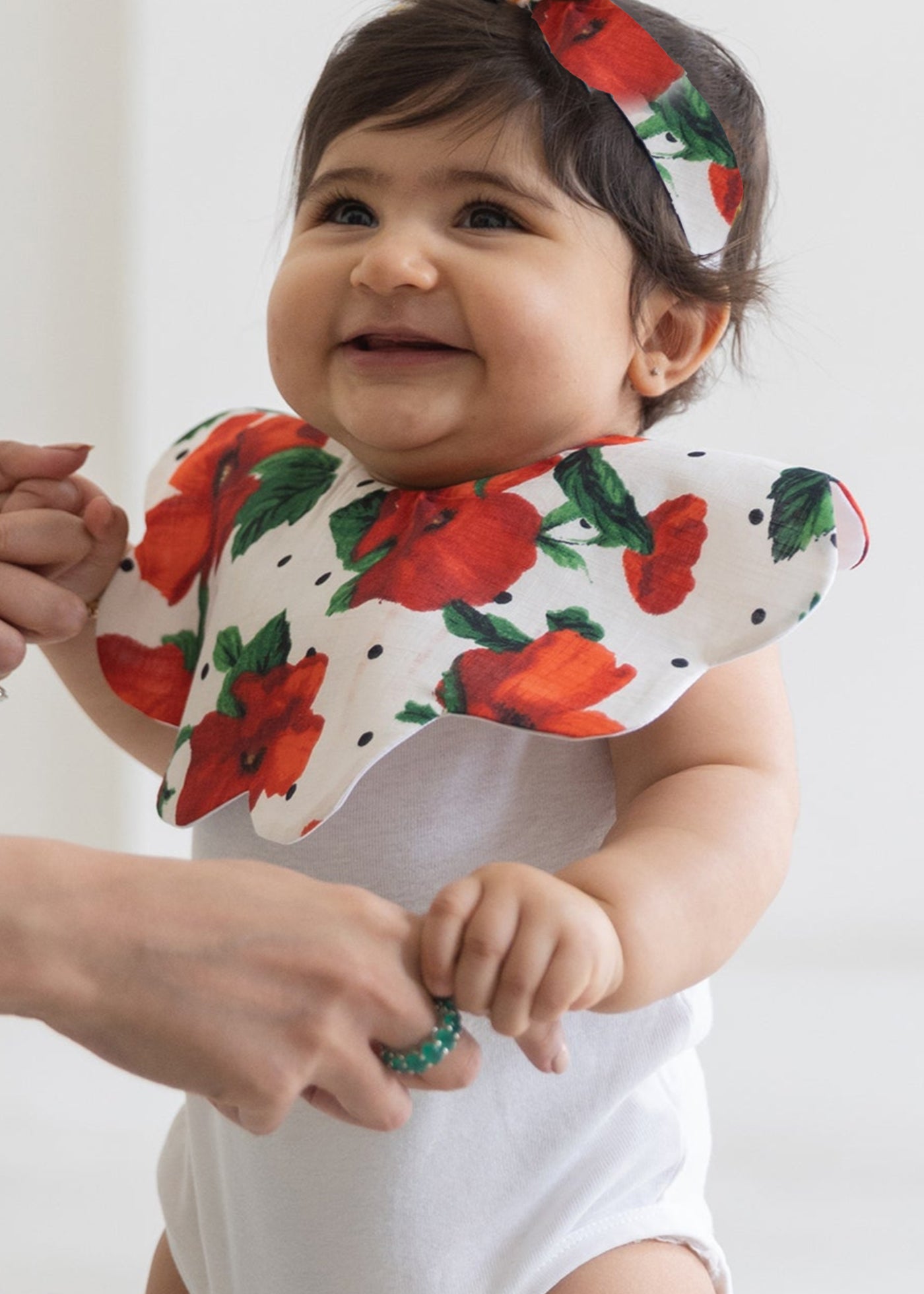 Flower Girl Scalloped Bib with Bow