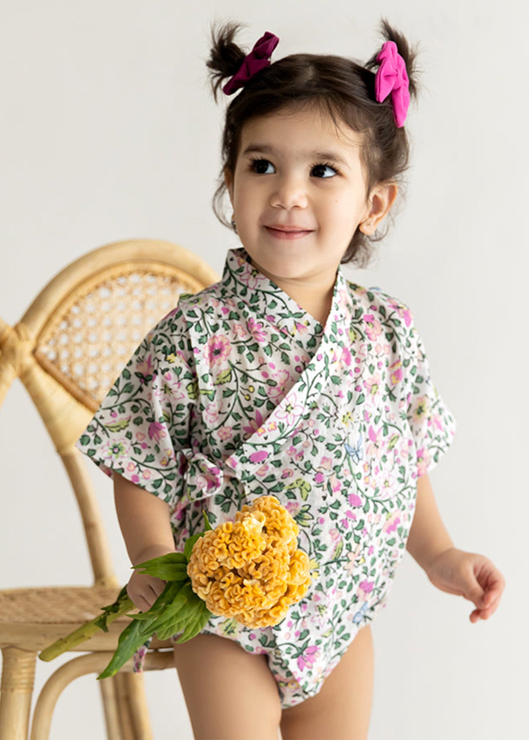 Smiling Ear To Ear Kimono Onesie