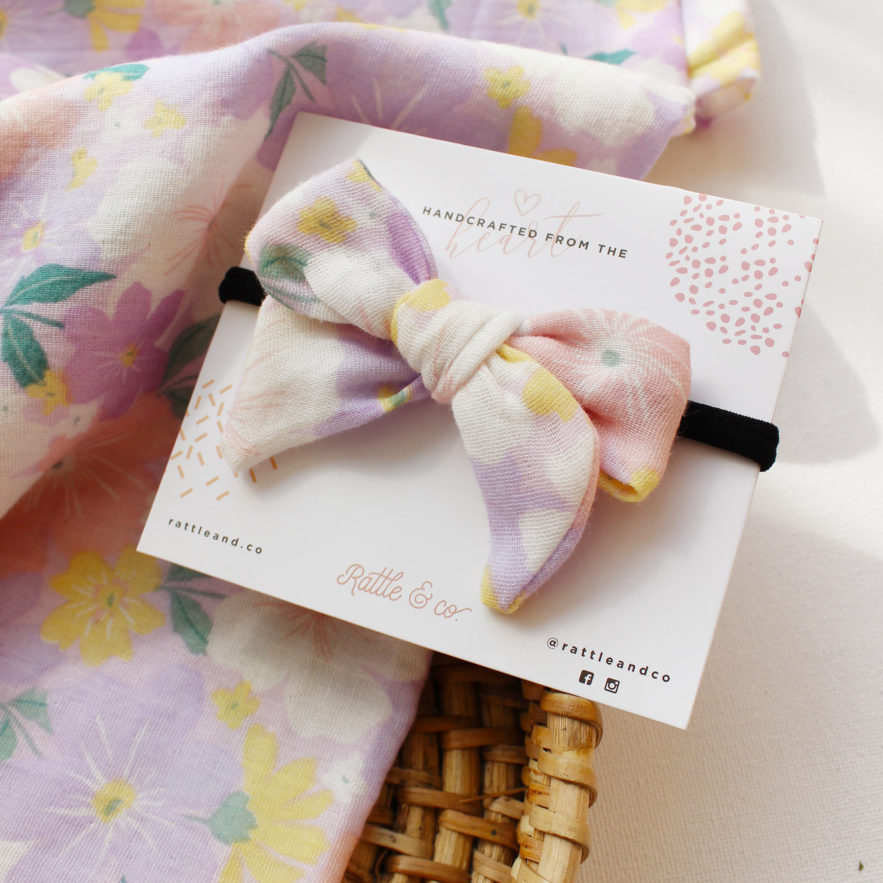 Lilac Lullaby - Swaddle + Bow Headband Set