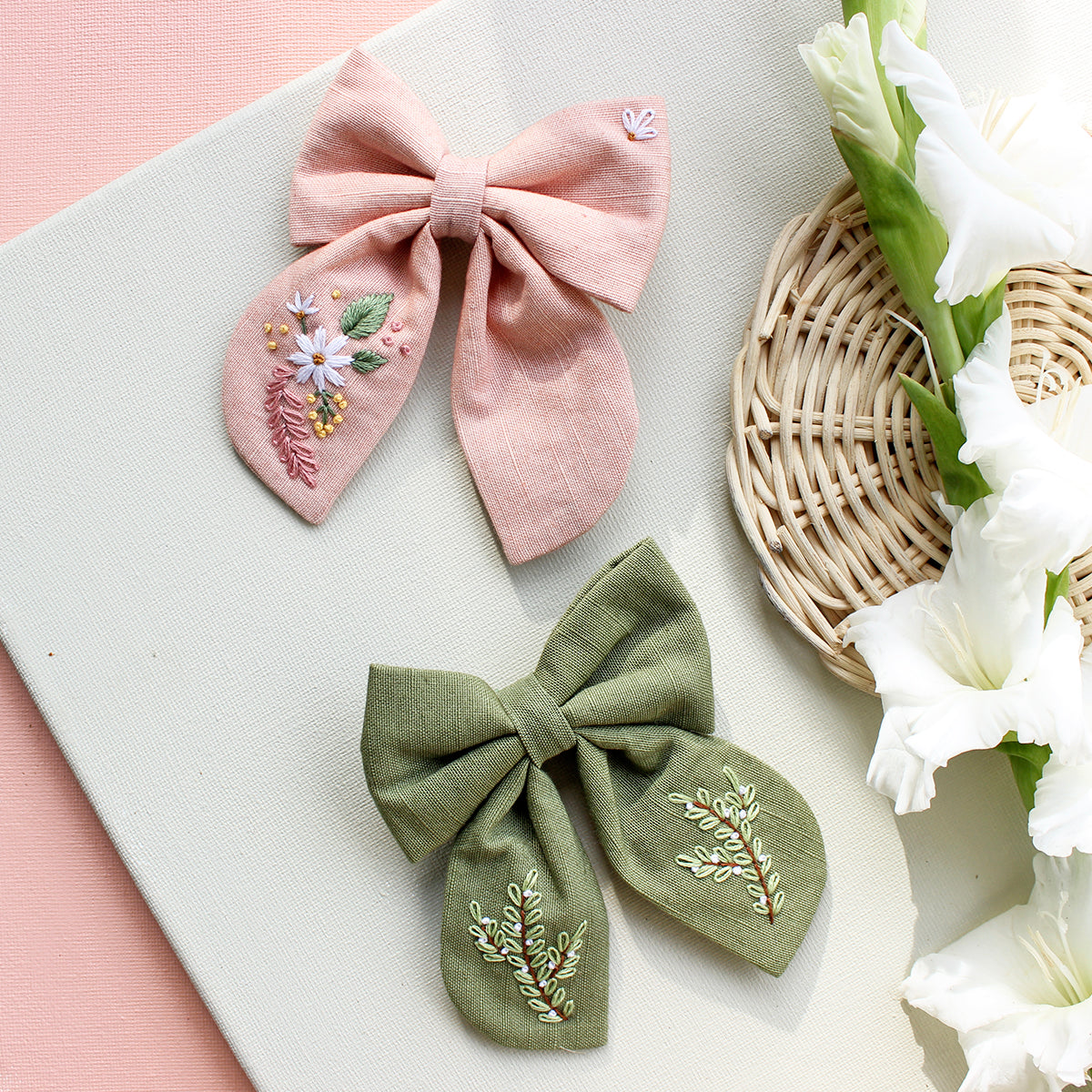 For The Dreamer - Set Of 2 Embroidered Bows