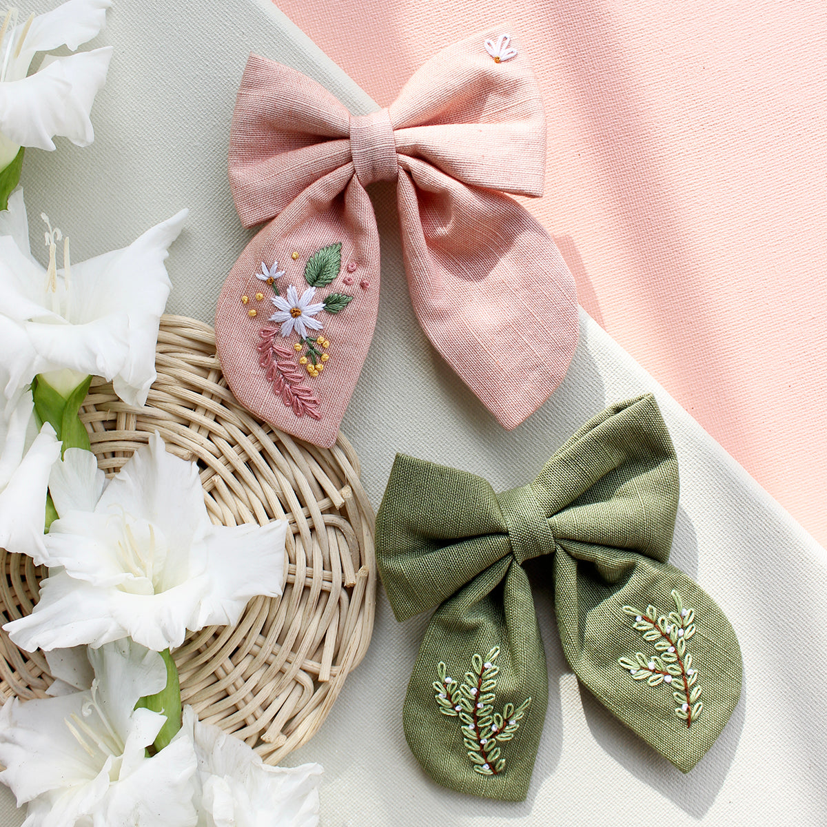 For The Dreamer - Set Of 2 Embroidered Bows